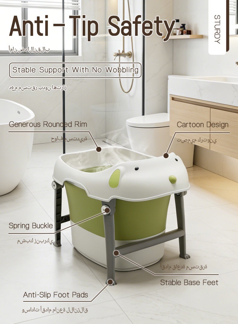 Foldable Baby Bathtub with Anti-Slip Safety | 360° Warm Keeping Toddler Bath Tub for 0-36 Months - Image 2